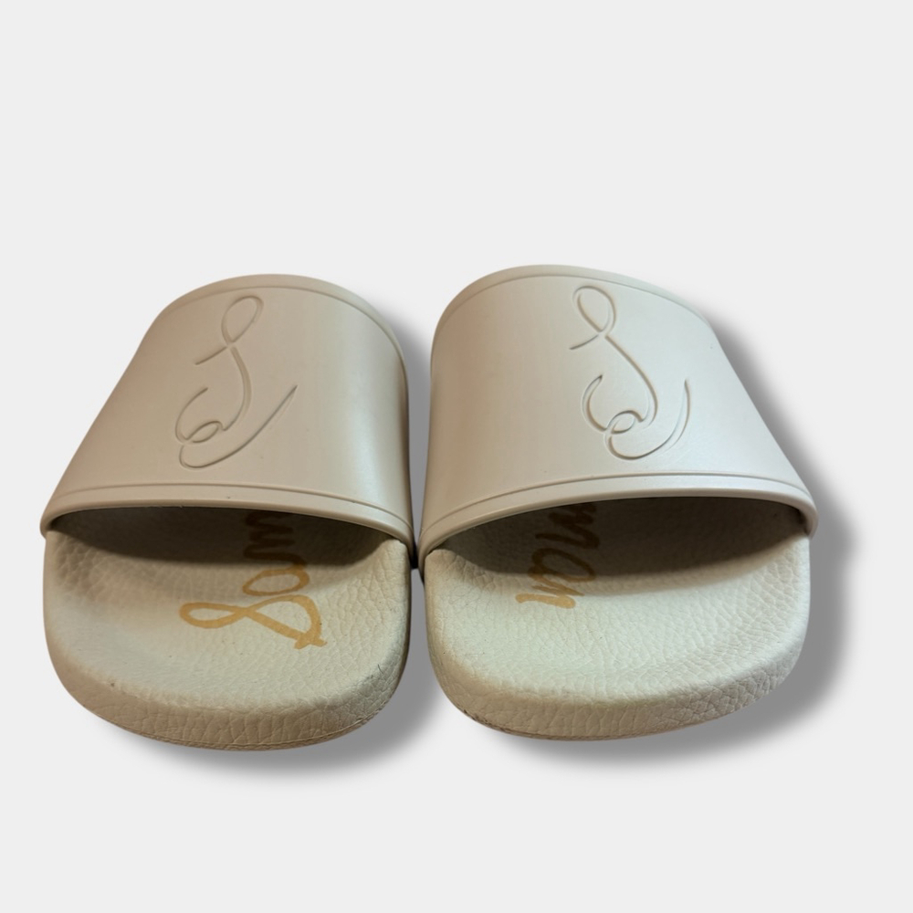 Sam Edelman Beige Logo Slide Sandals Made in Italy Women’s Size 7.5 - Picture 8 of 8